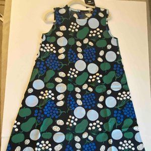Uniqlo x Marimekko Sleeveless Dress Fruit Print Black Medium NWT